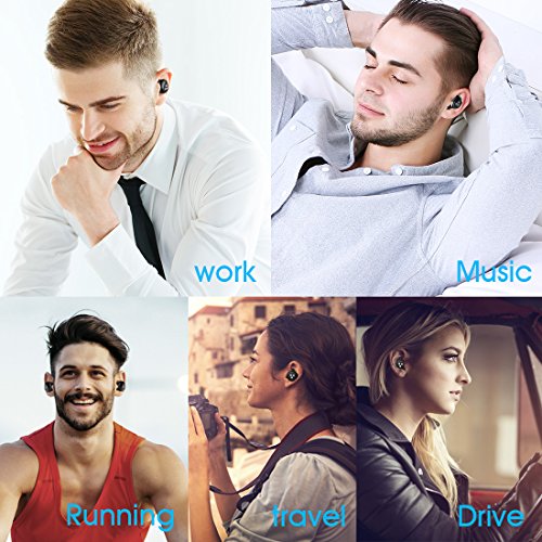 Auricolari Bluetooth Stereo In Ear Senza Fili, Auricolare Bluetooth Mini con Custodia e Base di Ricarica Intelligente Syllable D900 Mini Compatibli con Smartphone e Tablet Android, Iphone e Ipad