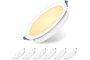 Jaenmsa Faretti Led da Incasso per Cartongesso 230V, 5W 400LM, Faretti LED Soffitto, Faretti LED Bagno, Bianco Caldo 3000K per Bagno, Cucina, Soggiorno, Set di 6