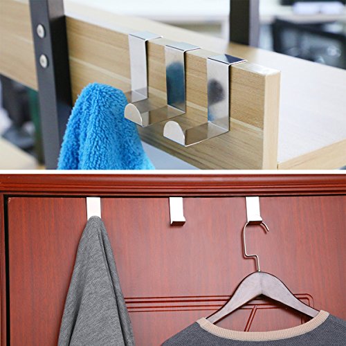 SKR Türhaken 4 teilige,optimale Dinge für Geschirre Handtuch Kleidung,Edelstahl - 6