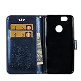 Huawei Nova Hülle,Lanyard Lederhülle Handytasche für Huawei Nova,JAWSEU Vintage Retro Relief Elefant Muster PU Leder Hülle im Bookstyle Kunstleder Brieftasche Folio Handytasche Wallet Case Flip Cover Hüllen Etui Ledertasche Magnetverschluss Soft Silikon Back Rückseite Cover mit Ständer Standfunktion Karten Slot und Magnetverschluss Kunstleder Schutzhülle für Huawei Nova + 1xSchwarz Glitzer Bling Eingabestift (Marineblau) - 