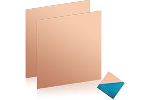 HOSIFIY Kupferblech, 2 Stück Kupferplatten 150×150×0.5mm, 99% Reines Kupferblech für Metallhandwerk, Schmuckherstellung, Heimwerker, Schmuck und mehr