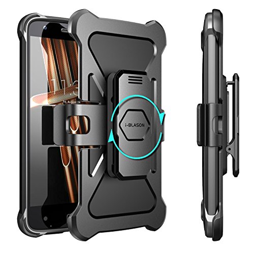 i-Blason Carcasa para Motorola Moto Z Moto Z Droid  Lanzamiento en 2016   Funda Serie Transformer con Soporte  Robusto  y Clip de sujeci  n para cintur  n Giratorio  Negro 