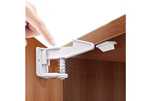 FENRAD Bébé Sécurité Serrures 10 pcs de Cabinet Enfant, Verrous Invisibles pour Frigo Tiroirs Placards avec 3M ruban adhésif Aucun Outil ou Forage Requis(Blanc)
