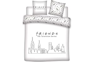 Difuzed AYMAX S.P.R.L. Parure da letto Friends 2 Personnes – Copripiumino 240 x 220 cm + 2 federe 63 x 63 cm