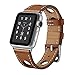 Produktbild Bonivita Apple Uhrenarmband 38 mm 42 mm Hermes Original Leder mit Metall Verschluss Single Tour Rallye Armband Armband für iWatch Series 1 Serie 2 Serie 3 Sport Edition, braun, 42mm