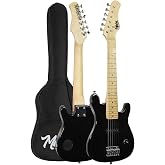 Midex CEG-30BK Amplifier Full 1/4 30 Inch Electric Guitar Set Full Black for Children 4-6 Years Old