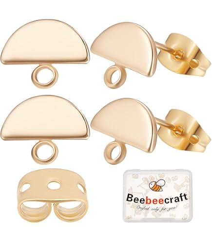 Boucles D’oreilles Plaquées Or 18K – Lot De 40 Pièces Avec Zircone Cubique | Pour Fabrication De Bijoux DIY, Cadeaux | Boîte De Rangement Incluse