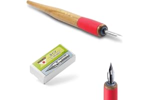 Tachikawa Pen Nib Holder Model 36 rosa grepp med Nikko Pen Nib G-typ krompläterad (11 stycken)