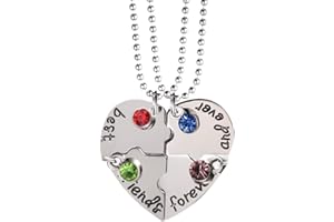 MenYiYDS 4 Stück BFF Halsketten Freundschaft für immer Beste Freunde Halskette für Mädchen Geburtstagsgeschenke Anhänger Kette Geschenke (Silber)