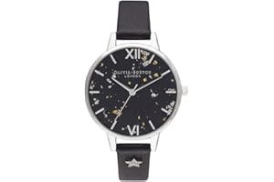 Olivia Burton OB16GD13 Zegarek na Rękę, Ø 34 mm, Czarny/Srebrny