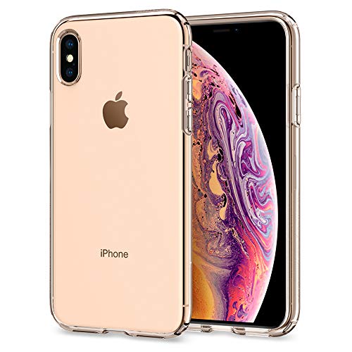 Spigen Liquid Crystal -  Funda iPhone XS X con Protecci  n TPU flexible y ligero  Transparente
