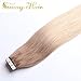 Sunny 50g/20pcs Ash Brown to Bleach Blonde(colour 613) 100% Remy Brazilian Hair Ombre Tape in Straight Human Hair Extensions 18inch