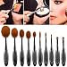 Kfnire 10pcs Mini Toothbrush Shaped Foundation Power Makeup Oval Cream Puff Brushes Set