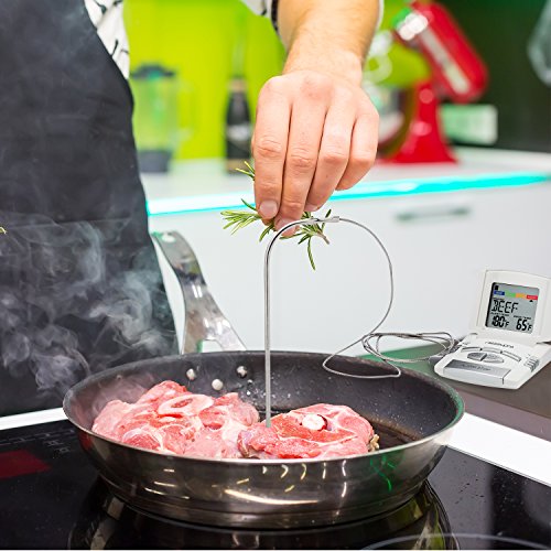 MeasuPro DCT350 Digitale Bratenthermometer, Grillthermometer, Haushaltsthermometer, Ofenthermometer, Küchenthermometer, Für Braten, Kochen, Grillen/BBQ, Mit Timer, Edelstahlsonde, Weiß - 3