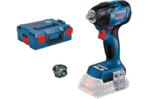 Bosch Professional 18V System Avvitatore a massa battente a batteria GDS 18V-210C (coppia di serraggio: 210Nm, coppia di distacco 370Nm, bat. e caricab. non incl. 1 mod. Bluetooth, L-BOXX 136), blu