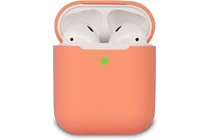 KOKOKA Case Cover Compatible with AirPods 2, Silicone Shockproof Case Cover for Airpods 2 [Front LED Visible][Support Wireless Charging] Living Coral