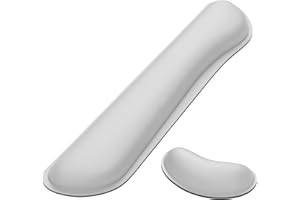 Dapesuom Support de poignet en mousse à mémoire de forme pour clavier - Pour taper et soulager la douleur - Tapis de souris - Support de poignet antidérapant pour gaming, ordinateur, gris sidéral