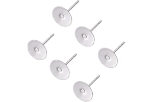 Craftdady 500pcs Stainless Steel Earring Pins Flat Pad 8mm Flat Post Back Stud Findings for Jewelry Making