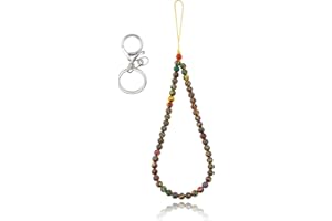 ‎BEEFLYING BEEFLYING Handschlaufen aus synthetischem Malachit-Stein Edelstein-Perlen-Telefon-Charms Handgemachte Anti-Lost-Lanyard-Schnur für Schlüsselbund-Zubehör zum Aufhängen von Telefonen