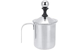Wifehelper 400ml Mousseur à Lait en Acier Inoxydable, Latte de Mousseur à Café Mousseur Double Lait Manuel