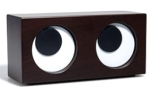 MENG ZHI AO Desktop Big Eyes Clock Rotating Eyes Clock Creative Funny Kids Clock Perfect Clock Gift for Kids Valentine Christmas (Coffe Color)