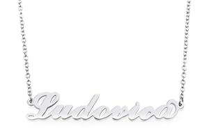 Colours & Beauty Collana Donna con Nome in Acciaio | Collana Personalizzata con Nome | Gioielli con nome: ciondoli personalizzati e Catenina Regolabile Sottile A Ovali