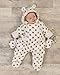 The Essential One - Unisex Spot Fur Baby Pramsuit Snowsuit - Beige White - Newborn - EO222