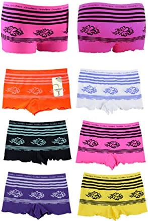 Boxer shorts Underwear Briefs Various Models Pack of 6 Retro Ladies' Women's. Hotpants Panty. Lingerie Hipster Great Quality Size S/M L/XL -  Multicoloured - UK 12