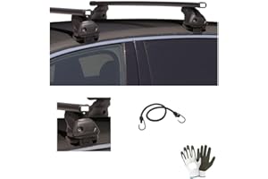 MOTO SPORT MONDO COMPATIBILE CON Ford C-Max 5p 2016 (68.005) BARRE PORTATUTTO PER TETTO AUTO 130CM BARRA PER AUTO CON ATTACCO DIRETTO SUL TETTO SENZA CORRIMANO PORTA BAGAGLI ACCIAIO