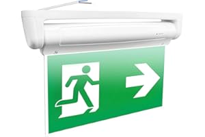 HOSPAOP Señal LED de salida de emergencia, iluminación de emergencia con batería de 3 h, 6 señales de salida