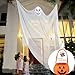 Produktbild Morbuy Halloween Deko Hängenden Gespenst Geist Gruselig 3m Hängend Türvorhang für Spukhaus Sensenmann Tür Vorhang Horror Requisiten Dekoration mit Süßigkeitenkorb Geschenk (Weiß)