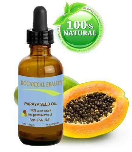 Botanical Beauty PAPAYA SEED OIL. 100% Pure/Natural/Undiluted/Refined Cold Pressed Carrier Oil. 0.5 Fl.oz.- 15 ml. For Skin, Hair And Lip Care.