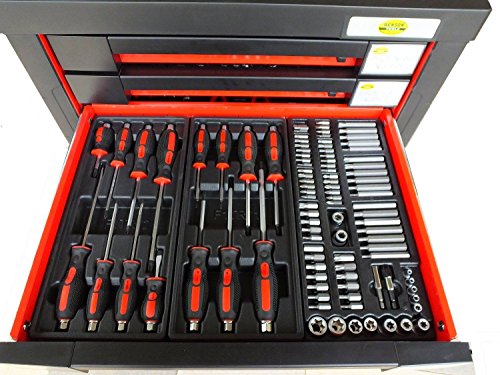 Bensontools Werkstattwagen 542 teilig Werkzeugwagen gefüllt Werkzeug 7 Kugelgelagerte Laden, 1 Stück, XL, 6333 - 3