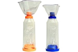 GLOBAL CARE MARKET Chambre d'espacement en aérosol - Inhalateur d'asthme compact avec masques (convient pour enfants et adultes) (2)