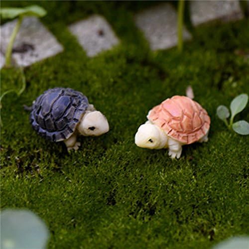 2 pcs Mini Tortoise Model Fairy Garden Miniatures DIY Doll House Terrarium Home