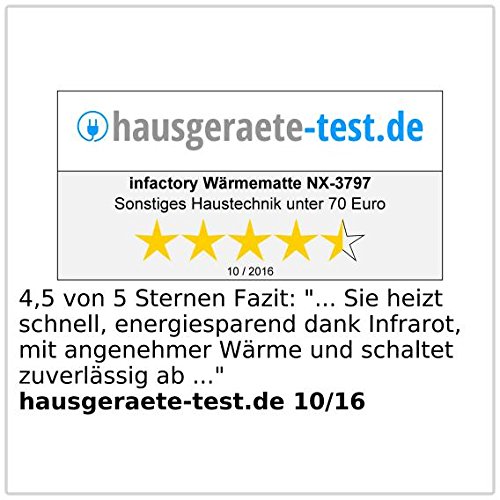 infactory Beheizbare Infrarot-Fußboden-Matte, 105 x 55 cm - 5