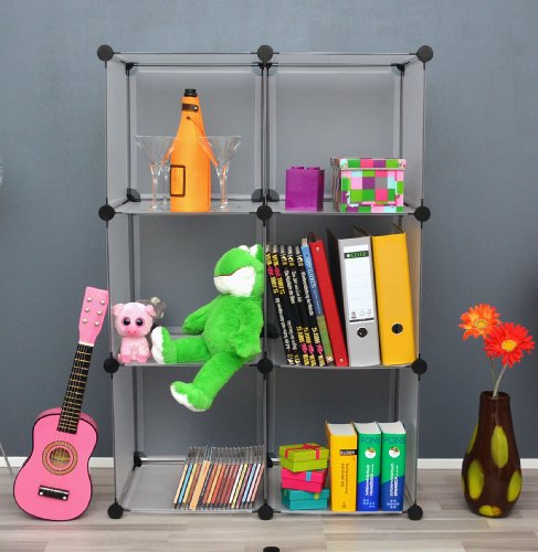 Büro Flur Regal Schrank Steckregal Wandregal Bücherregal in Weiß Transparent - 2
