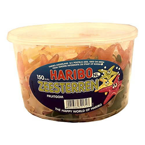 Haribo Zeesterren 150 Stck. Runddose IMPORT (Fruchtgummi Seesterne)