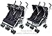 Citi Elite Double Twin Pushchair Twin Buggies buggy. Fits through single doorways Both seats 5 position suitable from birth seats independently operated UNIQUE reflective strip on visa for extra safety 2 toddlers or 2 babies, rain cover sold by KIDZ KARGO Candy Stripe