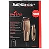 BaByliss for Men Electric Mains Carbon Titanium Hair Clippers + Cordless Battery Operated Detail Trimmer+ Storage Case Titanium Colour 7446CGU