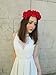 Red Rose Flower Headband Hair Crown Festival Boho Garland Vtg Large Big Lana O29 *EXCLUSIVELY SOLD BY STARCROSSED BEAUTY*