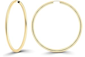 EDELIND Pendientes Aro Grandes 50mm 8K 14K 18K Oro amarillo Criollas grandes mujer, ancho 2.5 mm Aretes de oro puro con Caja de regalo de joyería