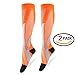 Produktbild Kompressions-Wadenbandage (2 Paar) Sleeve für Männer & Frauen, Best Footless Socken für Läufer Waden &, tibiakantensyndrom Durchblutung Remedy, Unterstützung, Laufen Gear Basketball Lycra Strumpfhosen, OrangeL/XL