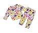 Oissie Baby Girls Flowers Prints Tee Set 2 Piece Pajama 12M Red