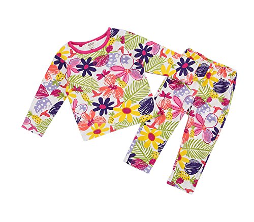 Oissie Baby Girls Flowers Prints Tee Set 2 Piece Pajama 12M Red