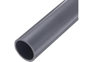 QUARKZMAN PVC Pipe Empty Pipe 34 mm ID 40 mm OD Round PVC Pressure Pipe Plastic Pipe 230 mm Length High Impact Resistant for Cable Cover Water Pipe Aquarium Fish Tank Greenhouse Garden Light Grey