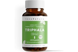‎INNONATURE InnoNature® Bio Triphala Kapseln I Ayurvedische Pflanzenmischung aus Amalaki, Bibhitaki, Haritaki I 120 Kapseln, 500mg, Vegan ohne Zusatzstoffe