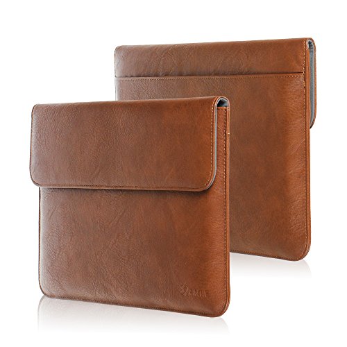Fintie 11-12 Zoll Tasche - Kunstleder Hülle Schutzhülle Sleeve Wallet Case Aktentasche mit Karten-Slot für Microsoft Surface 2017 Neue Modell, Microsoft Surface Pro 4 / 3, Surface 3, Lenovo Yoga Book 10,1 Zoll, MacBook Air 11 / MacBook 12 Notebook Laptop Bag, Braun
