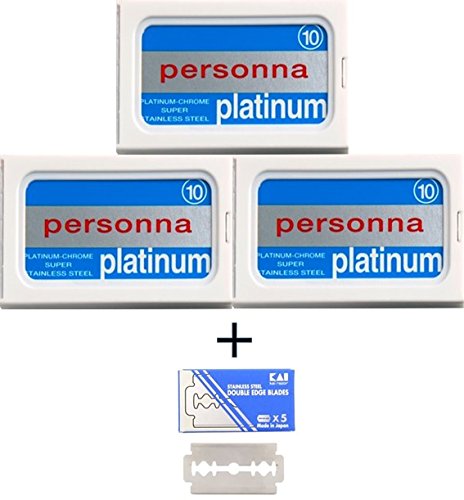 30 Personna Platinum (Israeli Reds) Blades + 1 Free KAI Stainless Steel BIade