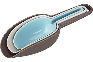 QINREN 3 Pcs Plastic Scoop, Scoops for Food, Baiting Spoon, Pet Food Scoop Serving Spoon Set Nesting Design Dry Food Scoop Candy Scoop Measuring Spoon Flour Scoop Ice Scoop Multipurpose Handy Scoop